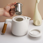 Teekannen Set mit Gestell und 4 Tassen für 4 Personen 1000ml