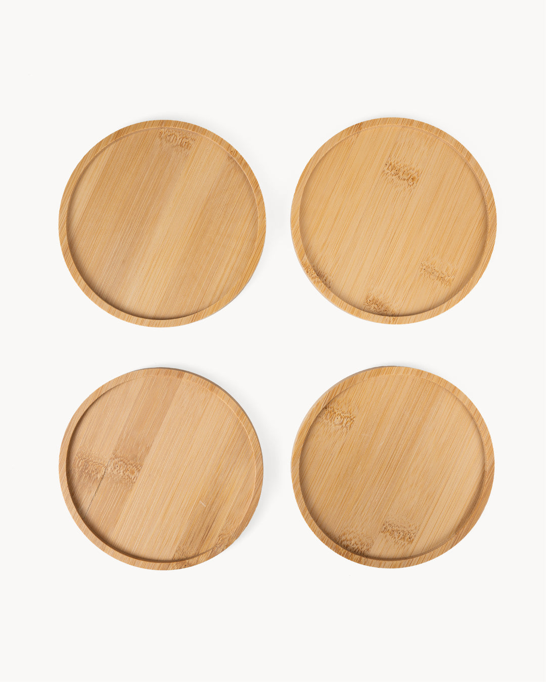 Holzuntersetzer Bambus 4er Set 13 cm