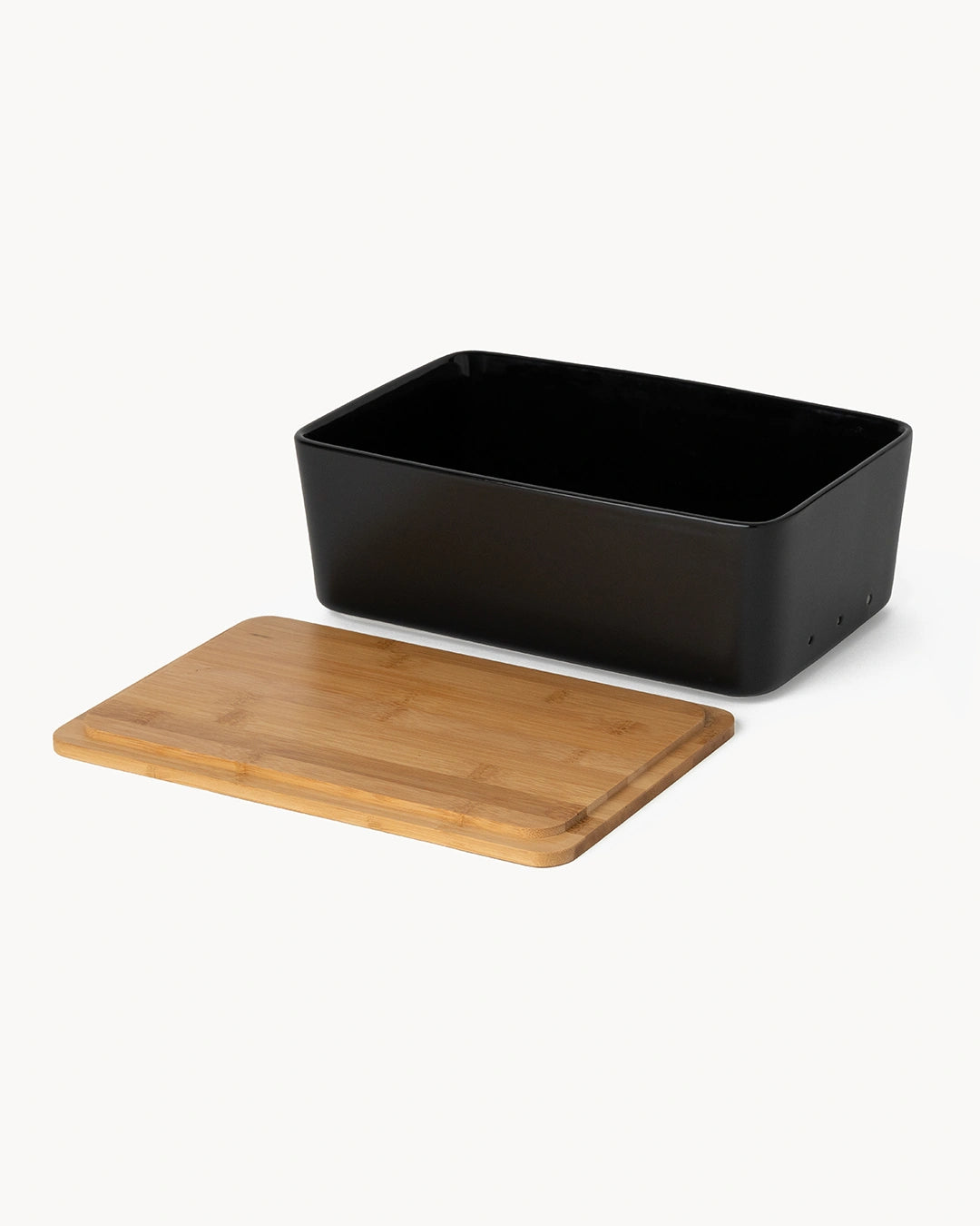 Brotbox Keramik mit Bambusdeckel