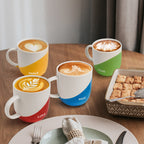 Miamio Geschirr - Kaffeetassen mit Spruchen 4er Set Keramik 300ml