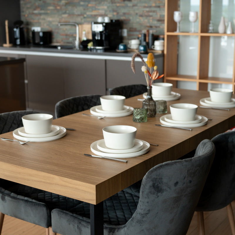 Miamio Geschirr Set Luxe 12-teilig fur 4 Personen, Tassen & Schusseln Keramik