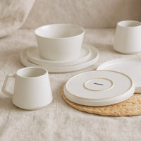 Miamio Geschirr Set Luxe 16-teilig fur 4 Personen, Teller & Tassen Keramik