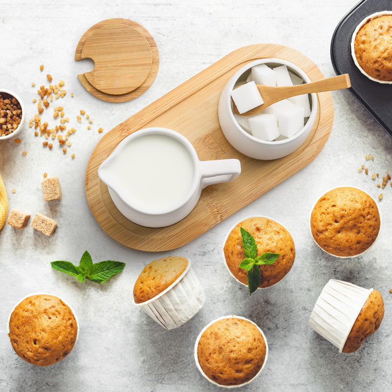 Miamio Milch und Zucker Set Keramik, mit Deckel, Loffel und Kannchen