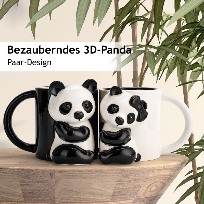 Miamio Parchen Tassen 3D Panda Keramik, Geschenk fur Paare
