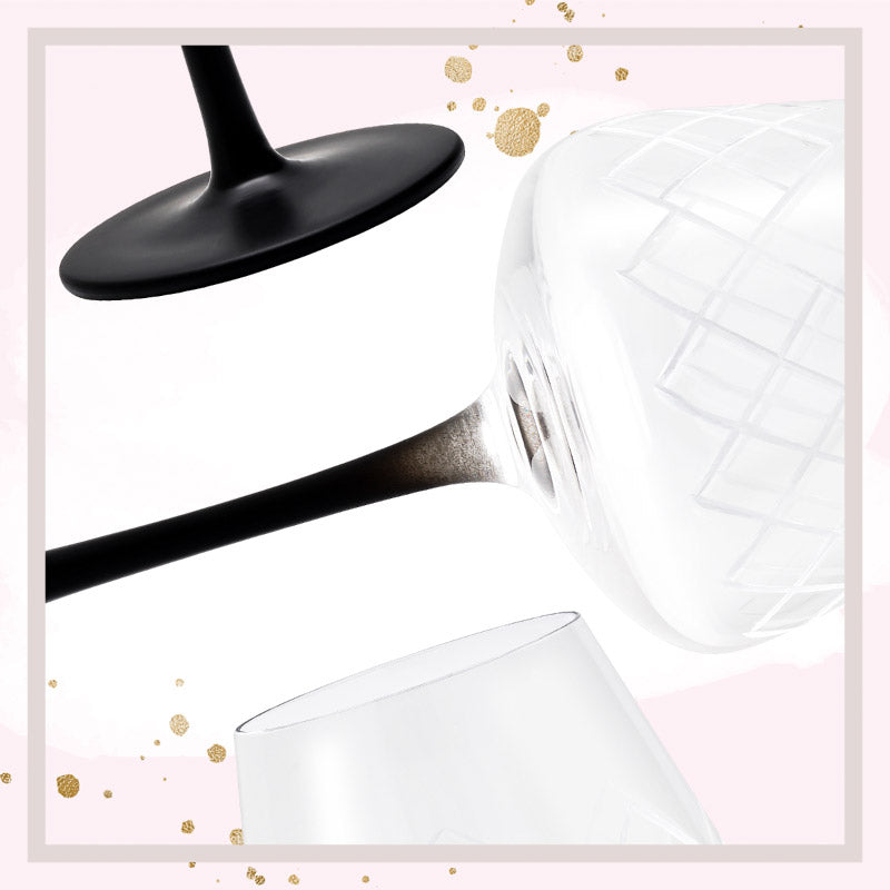 Miamio Rotweinglaser Crystaluna 4er Set Glas mit schwarzem Fuß