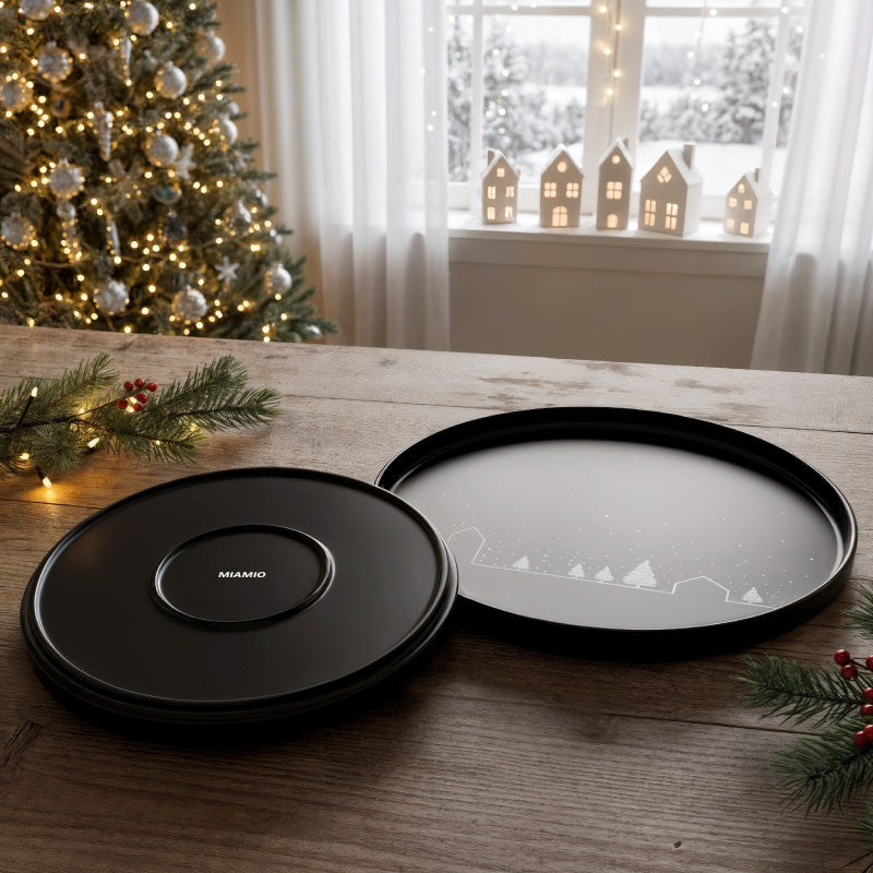 Miamio Weihnachts Geschirr Set Vinter Teller & Tassen Keramik, Wintermotiv