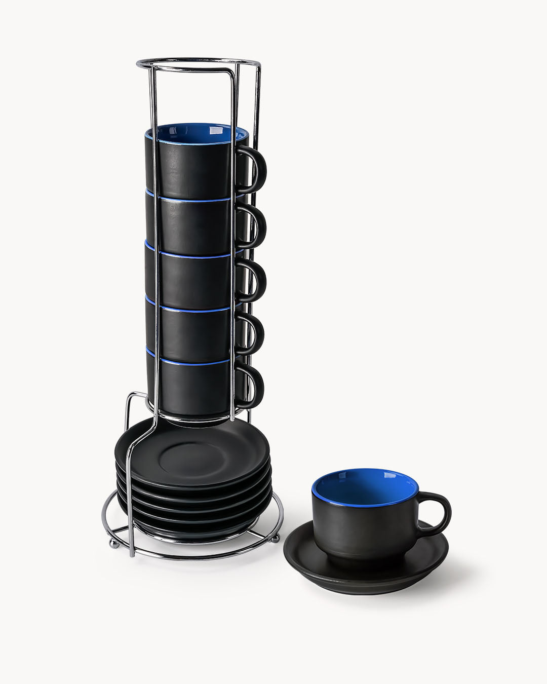 Miamio Espressotassen Le Papillon 6er Set Keramik 75ml blau