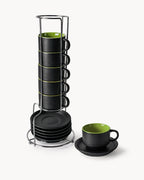 Miamio Espressotassen Le Papillon 6er Set Keramik 75ml grun