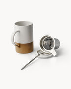 Miamio Geschirr - Teetassen Set 2er Keramik mit Siebeinsatz und Deckel 500ml