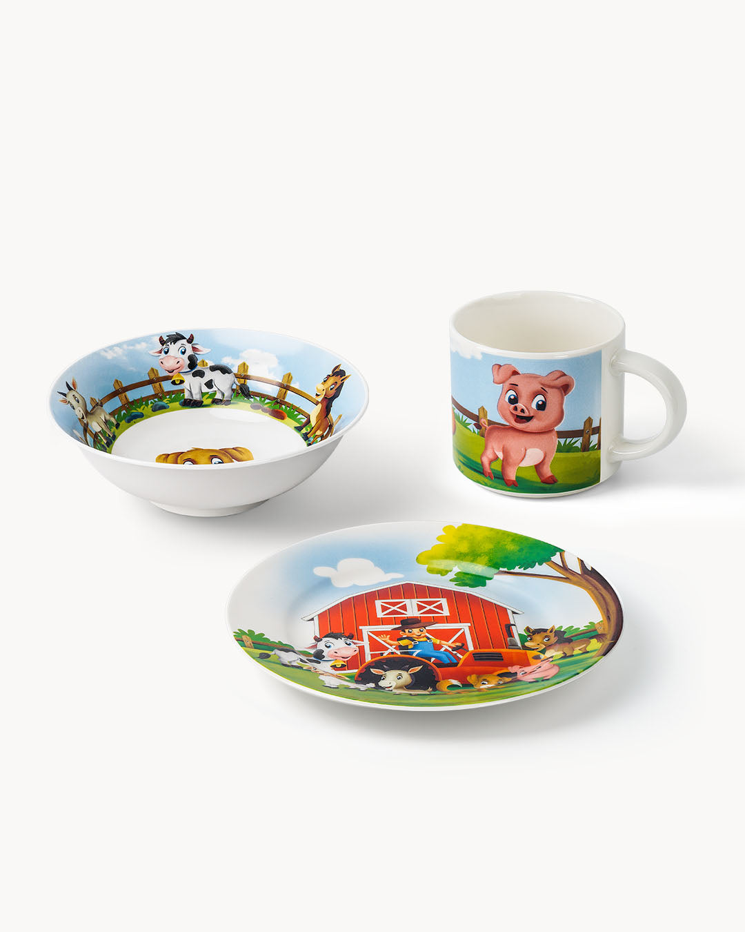 Miamio Kindergeschirr Set 3-teilig: Tasse, Teller & Schüssel Keramik