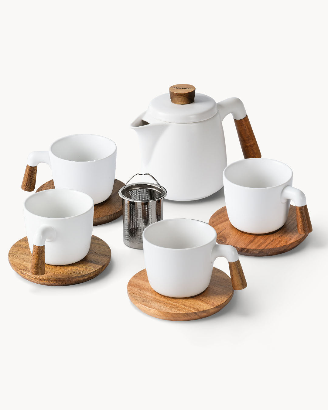 Miamio Teekannen Set Keramik mit 4 Tassen fur 4 Personen 1000ml